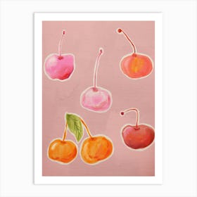 Colorful Cherries Art Print