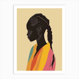 African Woman With Braids Art Print