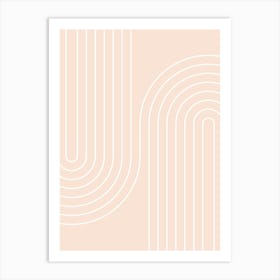 Serene Abstract Spring Pastel Peach fuzz Rainbow Art Print