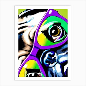 Pug With Purple Rimmed Glasses Art Print