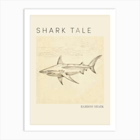 Bamboo Shark Vintage Illustration 1 Poster Art Print