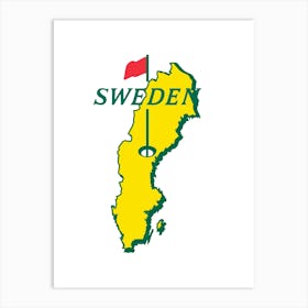 Sweden Golf Map Art Print