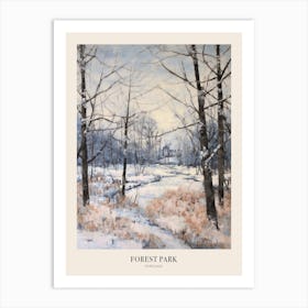 Winter City Park Poster Forest Park Portland United States 3 Art Print