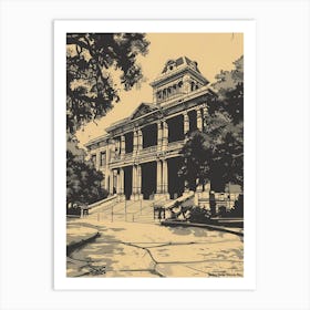 Duotone Illustration The Bullock Austin Texas State History Museum 3 Art Print