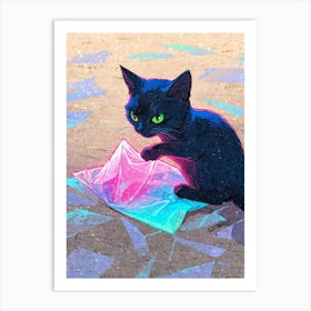 Cat In A Bag Art Print