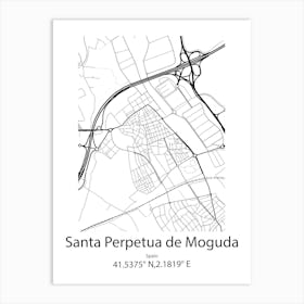 Santa Perpetua De Moguda,Spain Minimalist Map Art Print