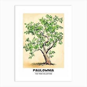 Paulownia Tree Storybook Illustration 1 Poster Art Print