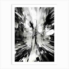 Distorted Reality Abstract Black And White 4 Art Print