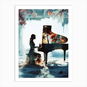 Girl Playing A Piano 2 Art Print