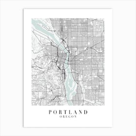 Portland Oregon Street Map Minimal Color Art Print