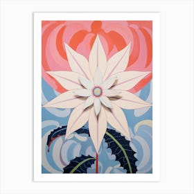 Edelweiss 3 Hilma Af Klint Inspired Pastel Flower Painting Art Print