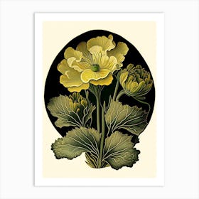 Marsh Marigold Wildflower Vintage Botanical Art Print