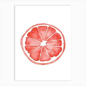 Watercolor Grapefruit Slice Art Print