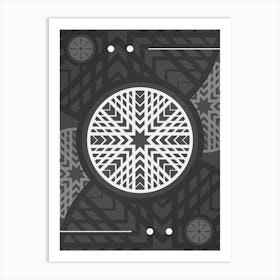 Abstract Geometric Glyph Array in White and Gray n.0073 Art Print
