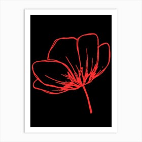 Red Poppy Flower 1 Art Print