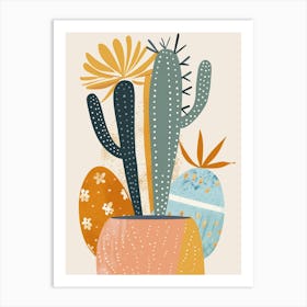 Easter Cactus Plant Minimalist Illustration 8 Art Print