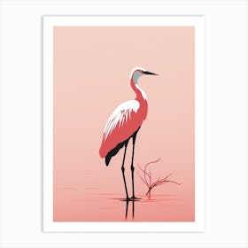 Minimalist Crane 3 Illustration Art Print