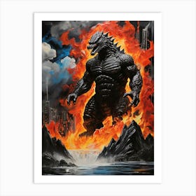 Godzilla Godzilla Vs Godzilla Art Print