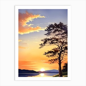 Sunset By The Lake 1 Art Print