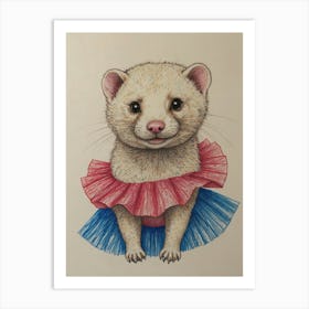 Ferret In Tutu 5 Art Print