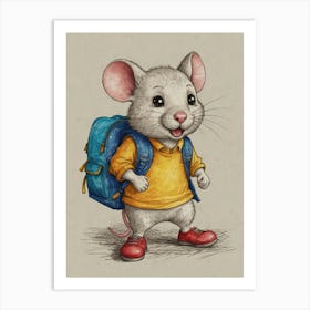 School Mouse 3 Art Print