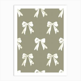 Sage Bows 2 Pattern Art Print