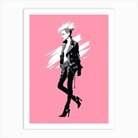 Rebel in Pink Shades Art Print