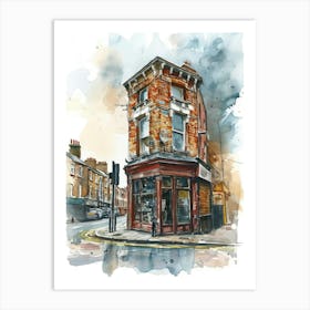 Hackney London Borough   Street Watercolour 8 Art Print