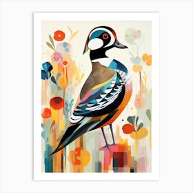 Bird Painting Collage Wood Duck 1 Art Print