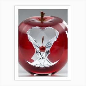 Red Apple In White Crystal 1 Art Print