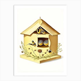 Brood Box With Bees 2  Vintage Art Print