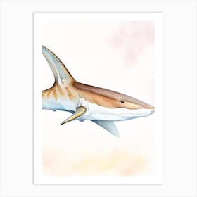 Cookie Cutter Shark 2 Watercolour Art Print