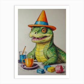 Lizard In A Hat 2 Art Print