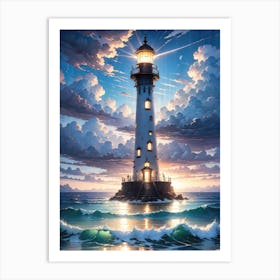 A Lighthouse In The Middle Of The Ocean 66 Art Print