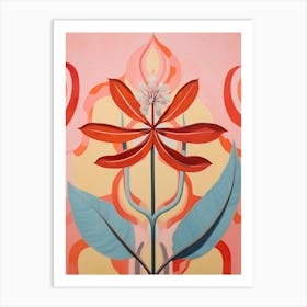 Kangaroo Paw 2 Hilma Af Klint Inspired Pastel Flower Painting Art Print