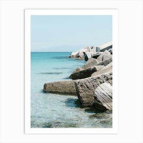 Rocky Shore At The Beach In San Vito Lo Capo In Italy Art Print