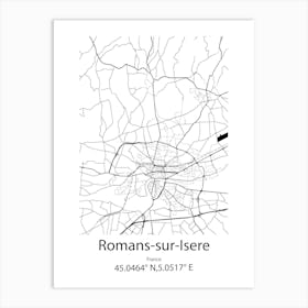 Romans Sur Isere,France Minimalist Map Art Print