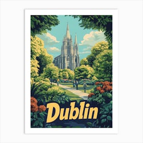 Aihrgdesign A Retro Travel Poster For Dublin 3 Art Print