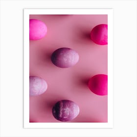 Easter Eggs On Pink Background 4 Art Print