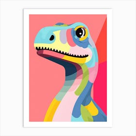 Colourful Dinosaur Omeisaurus 1 Art Print