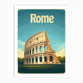 Aihrgdesign A Vintage Travel Poster Of Rome Featuring The Ico Aab115b2 564f 4312 Ba42 450f11d5cdd0 1 Art Print