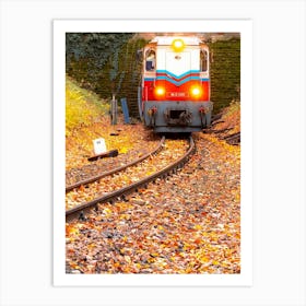 Train On The Tracks In Autumn Art Print