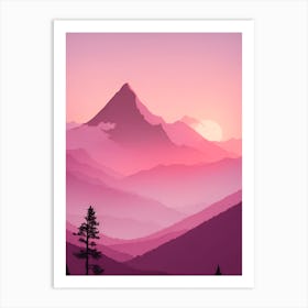 Misty Mountains Vertical Background In Pink Tone 22 Art Print