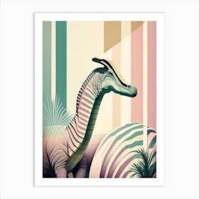 Hadrosaurus Pastel Dinosaur Art Print