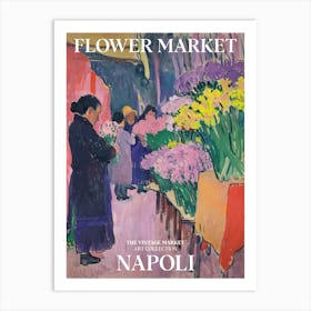 Vintage Flower Market Painting Napoli 2 Art Print