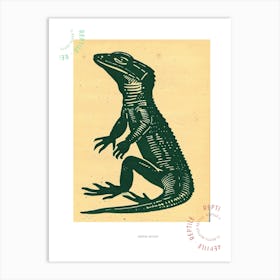 Green Gecko Bold Block Poster Art Print