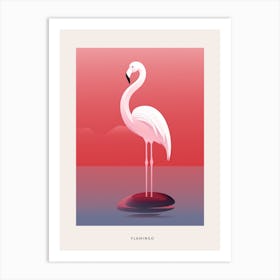 Minimalist Flamingo 3 Bird Poster Art Print