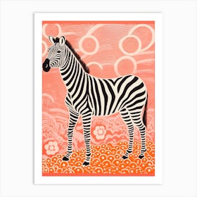 Zebra Coral Pattern 3 Art Print