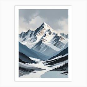 Minimalist Mountain Range Art Print (4) Art Print