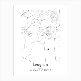 Leognan,France Minimalist Map Art Print